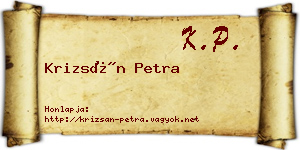 Krizsán Petra névjegykártya